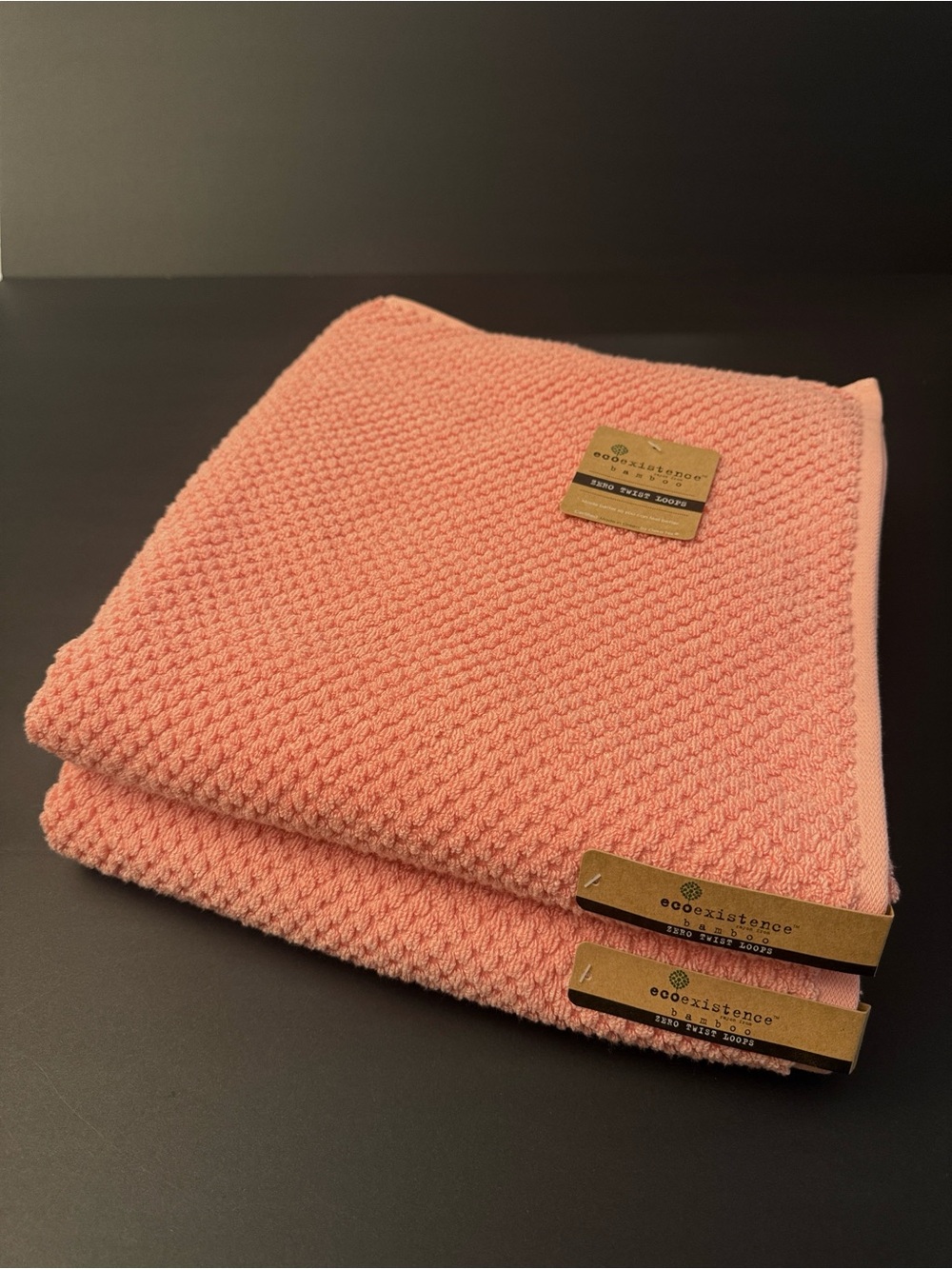 2pc ECOEXISTENCE Bamboo Zero Twist Loops Bath Towel Set - RLPAPAYA